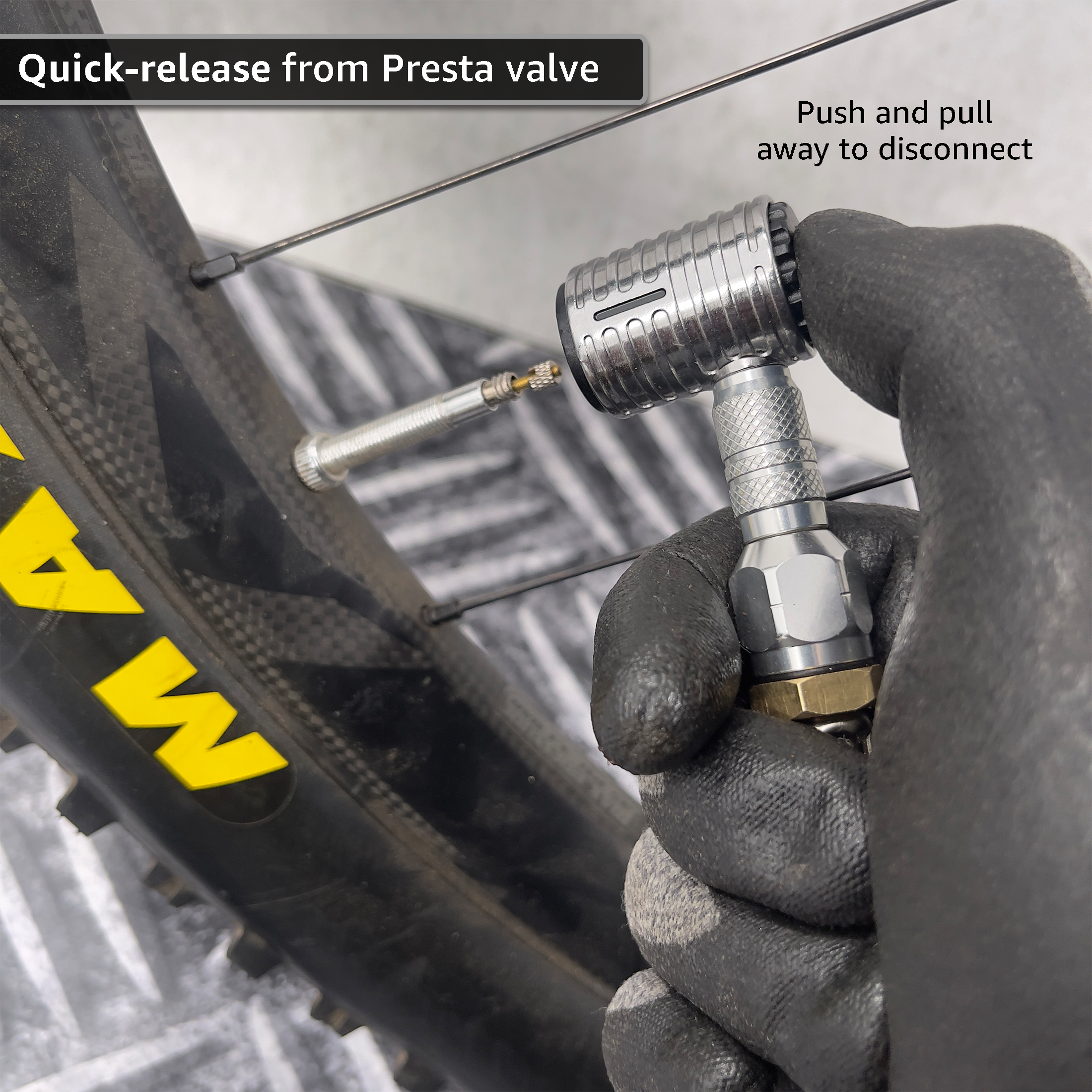 Photo of Lightning™ XP Locking Presta Air Chuck for Bike Tires - 1/4" F-NPT (Presta Valves) by JACO - Premium Air Chuck for UTVs / Side by Sides