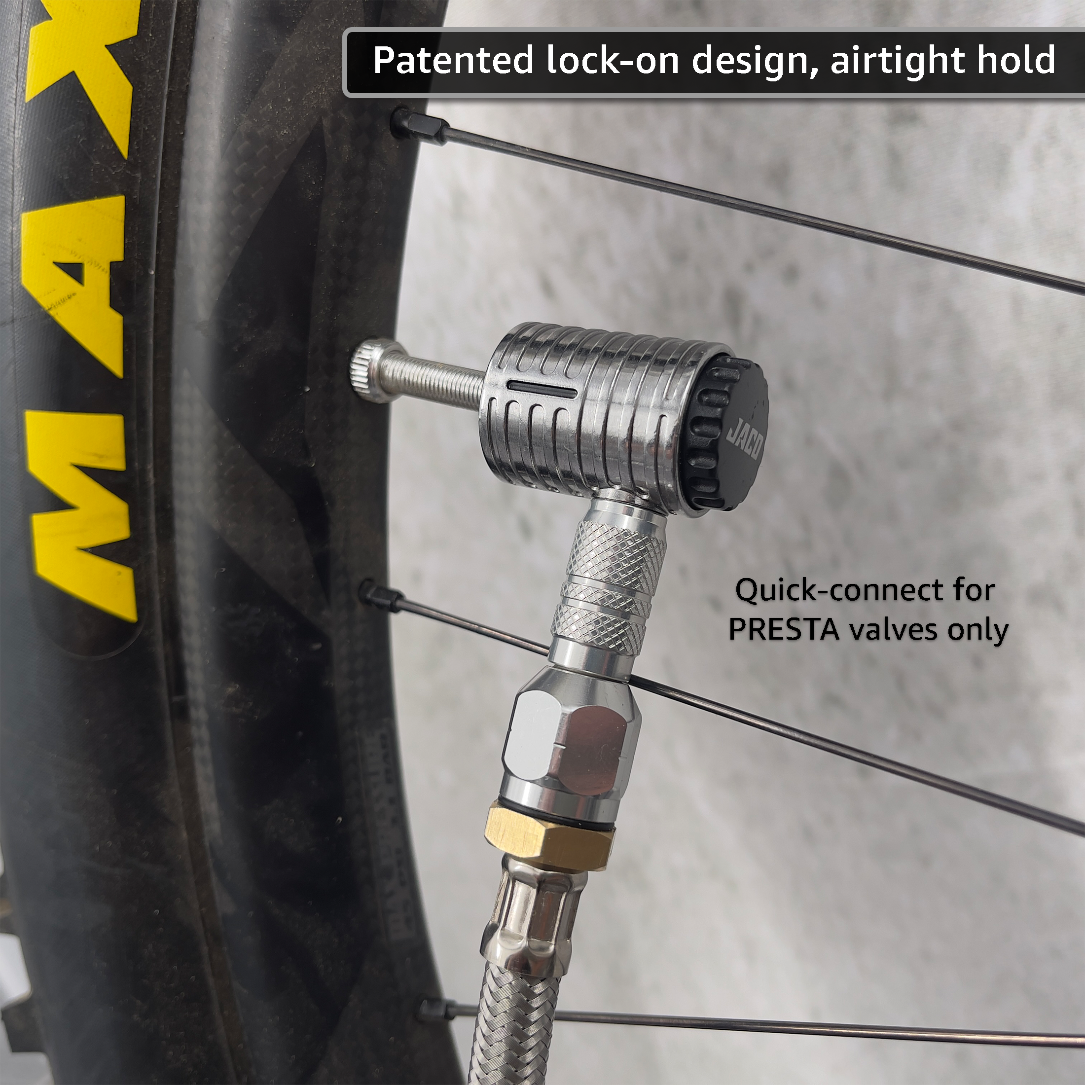 Photo of Lightning™ XP Locking Presta Air Chuck for Bike Tires - 1/4" F-NPT (Presta Valves) by JACO - Premium Air Chuck for UTVs / Side by Sides