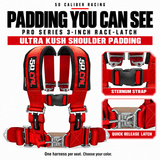 Pro Series 3" 4-Point Race-Latch UTV Harness — shoulder padding and harness details