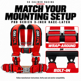 Pro Series 3" 4-Point Race-Latch UTV Harness — wrap-around and bolt-in mounting options