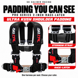 Pro Series 2" 4-Point Race-Latch UTV Harness — shoulder padding and harness details