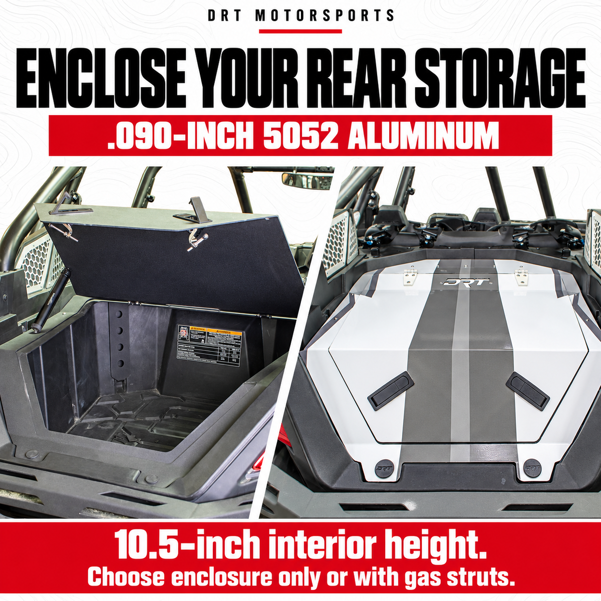 DRT Aluminum Storage/Trunk Enclosure for RZR Pro S / Pro XP / Turbo R 2020+ — detail and product selection details