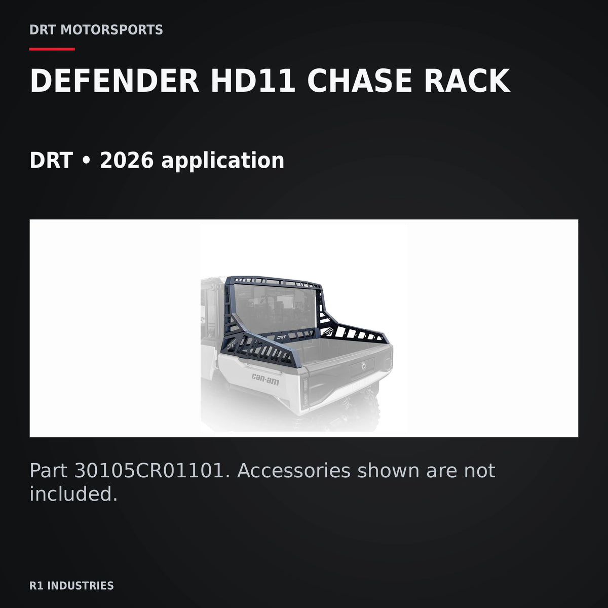 DRT Can-Am Defender HD11 Bolt-On Chase Rack (2026) — DEFENDER HD11 CHASE RACK. DRT • 2026 application