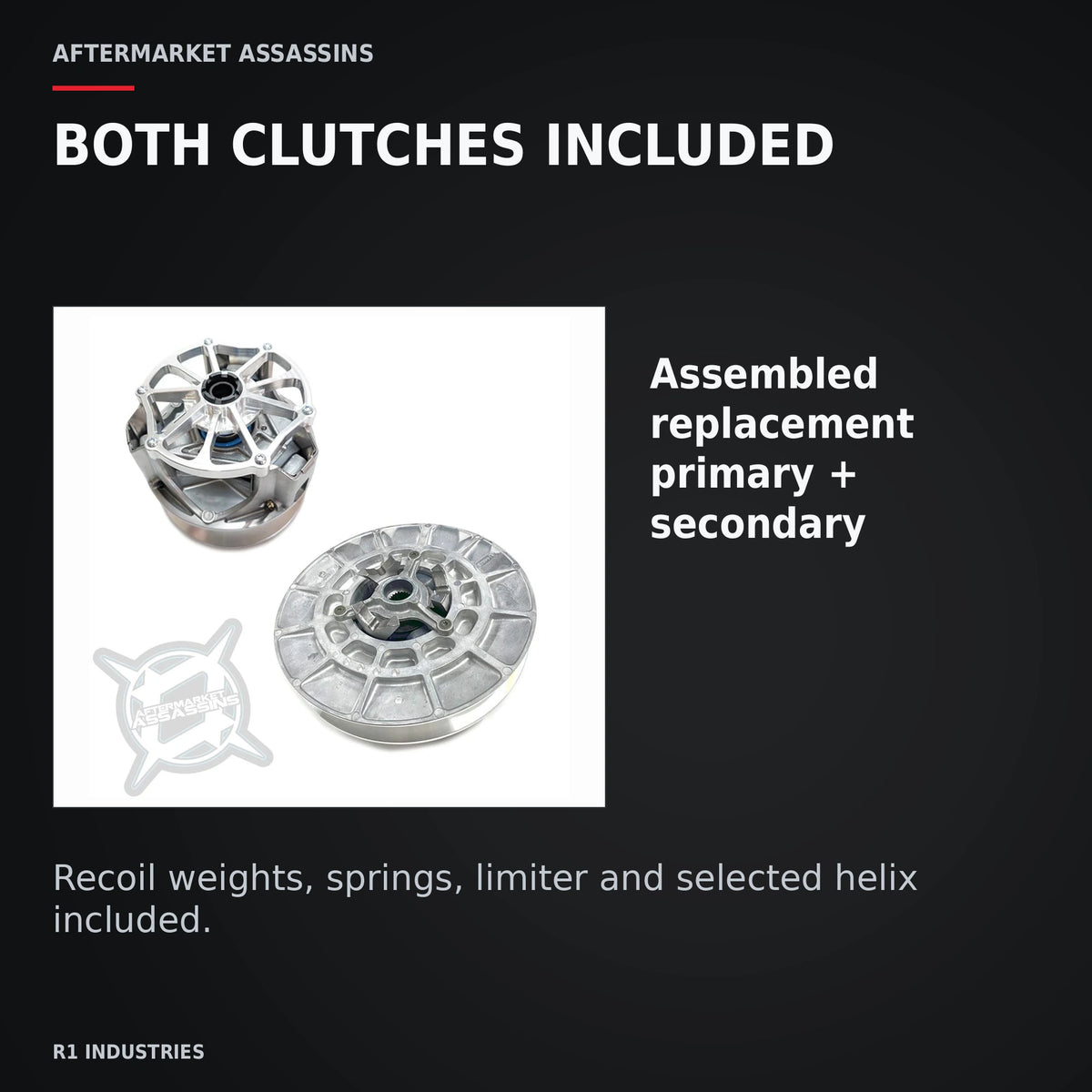 Aftermarket Assassins RZR Turbo / Turbo S Stage 4 Clutch Kit — BOTH CLUTCHES INCLUDED. Assembled replacement primary + secondary