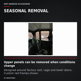Dirt Warrior Vault Glass Upper Doors — Polaris General 4 — SEASONAL REMOVAL. Upper panels can be removed when conditions change