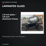 Dirt Warrior Vault Glass Upper Doors — Polaris General 2-SEAT — LAMINATED GLASS. 1/4-inch glass • 1/8-inch aluminum frames