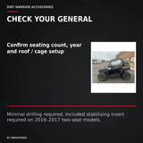 Dirt Warrior Vault Glass Upper Doors — Polaris General 2-SEAT — CHECK YOUR GENERAL. Confirm seating count, year and roof / cage setup