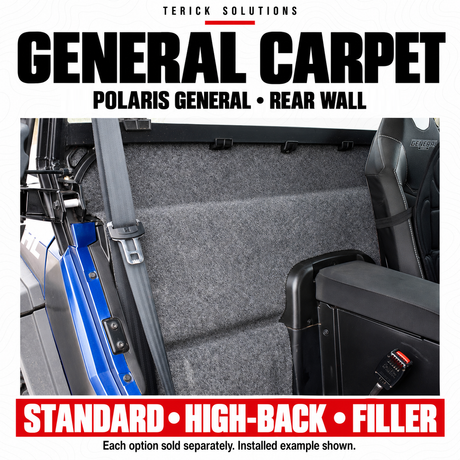 Terick Standard carpet installed behind the seats of a Polaris General