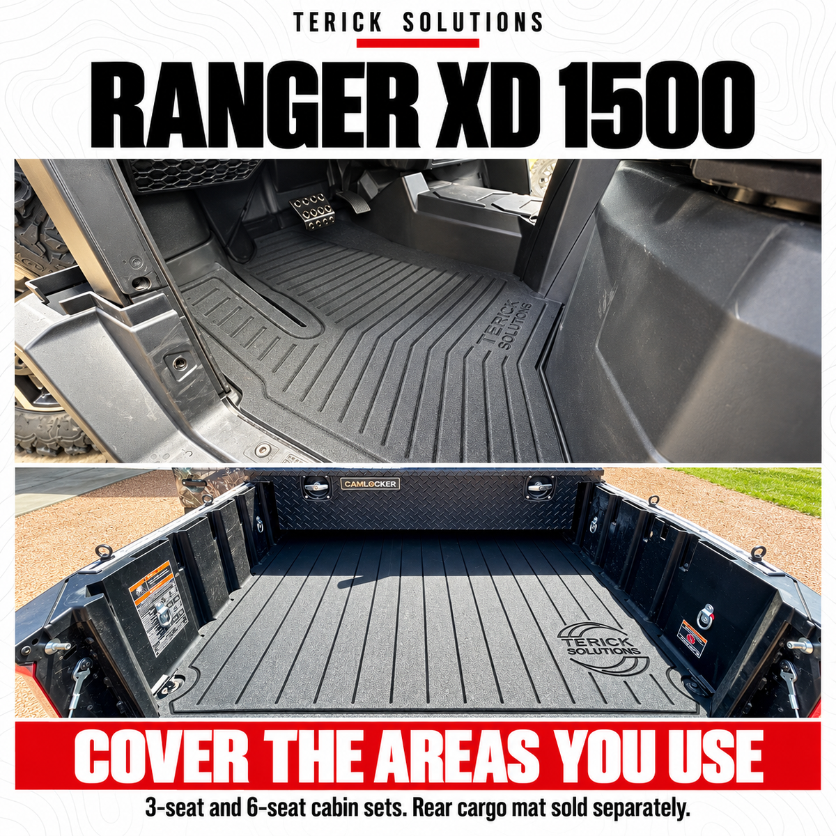 Polaris Ranger XD 1500 Rubber Floor Mats | Terick Solutions — installed coverage and product application