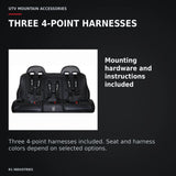 UTVMA RZR Pro XP / Pro R / Turbo R 4 Rear Bench with Harnesses — THREE 4-POINT HARNESSES. Mounting hardware and instructions included