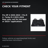 UTVMA RZR Pro XP / Pro R / Turbo R 4 Rear Bench with Harnesses — CHECK YOUR FITMENT. Pro XP 4 2020–2024 • Pro R 4 / Turbo R 4 2022–2024; Rear only; not for two-seat or 2025+ applications