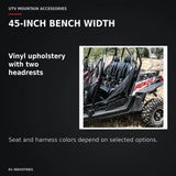 UTVMA RZR 4 800 / 900 Rear Bench with Harnesses (2010–2014) — 45-INCH BENCH WIDTH. Vinyl upholstery with two headrests