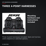 UTVMA RZR 4 800 / 900 Rear Bench with Harnesses (2010–2014) — THREE 4-POINT HARNESSES. Mounting hardware and instructions included