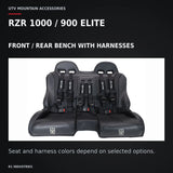 UTVMA RZR 1000 / 900 Elite Bench Seat with Harnesses — RZR 1000 / 900 ELITE. FRONT / REAR BENCH WITH HARNESSES