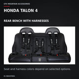 UTVMA Honda Talon 4 Rear Bench Seat with Harnesses — HONDA TALON 4. REAR BENCH WITH HARNESSES