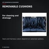 UTVMA Honda Talon 4 Rear Bench Seat with Harnesses — REMOVABLE CUSHIONS. For cleaning and drainage