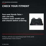 UTVMA Honda Talon 4 Rear Bench Seat with Harnesses — CHECK YOUR FITMENT. Four-seat Honda Talon • rear row only; Confirm exact model year and chassis before ordering
