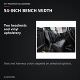 UTVMA Polaris General 4 1000 Rear Bench with Harnesses (2017+) — 54-INCH BENCH WIDTH. Two headrests and vinyl upholstery