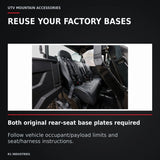UTVMA Polaris General 4 1000 Rear Bench with Harnesses (2017+) — REUSE YOUR FACTORY BASES. Both original rear-seat base plates required