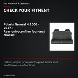 UTVMA Polaris General 4 1000 Rear Bench with Harnesses (2017+) — CHECK YOUR FITMENT. Polaris General 4 1000 • 2017+; Rear only; confirm four-seat chassis