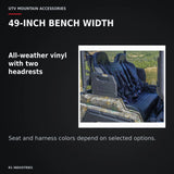 UTVMA Yamaha Wolverine X4 Rear Bench with Harnesses (2018+) — 49-INCH BENCH WIDTH. All-weather vinyl with two headrests