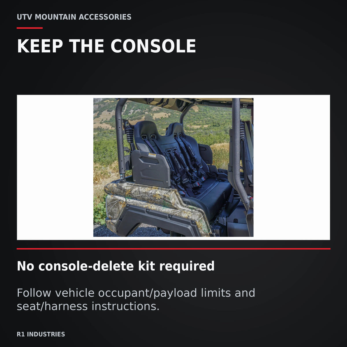 UTVMA Yamaha Wolverine X4 Rear Bench with Harnesses (2018+) — KEEP THE CONSOLE. No console-delete kit required