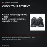UTVMA Maverick Sport MAX Front Bench with Harnesses (2019+) — CHECK YOUR FITMENT. Can-Am Maverick Sport MAX • 2019+; Front only; rear bench is a separate product
