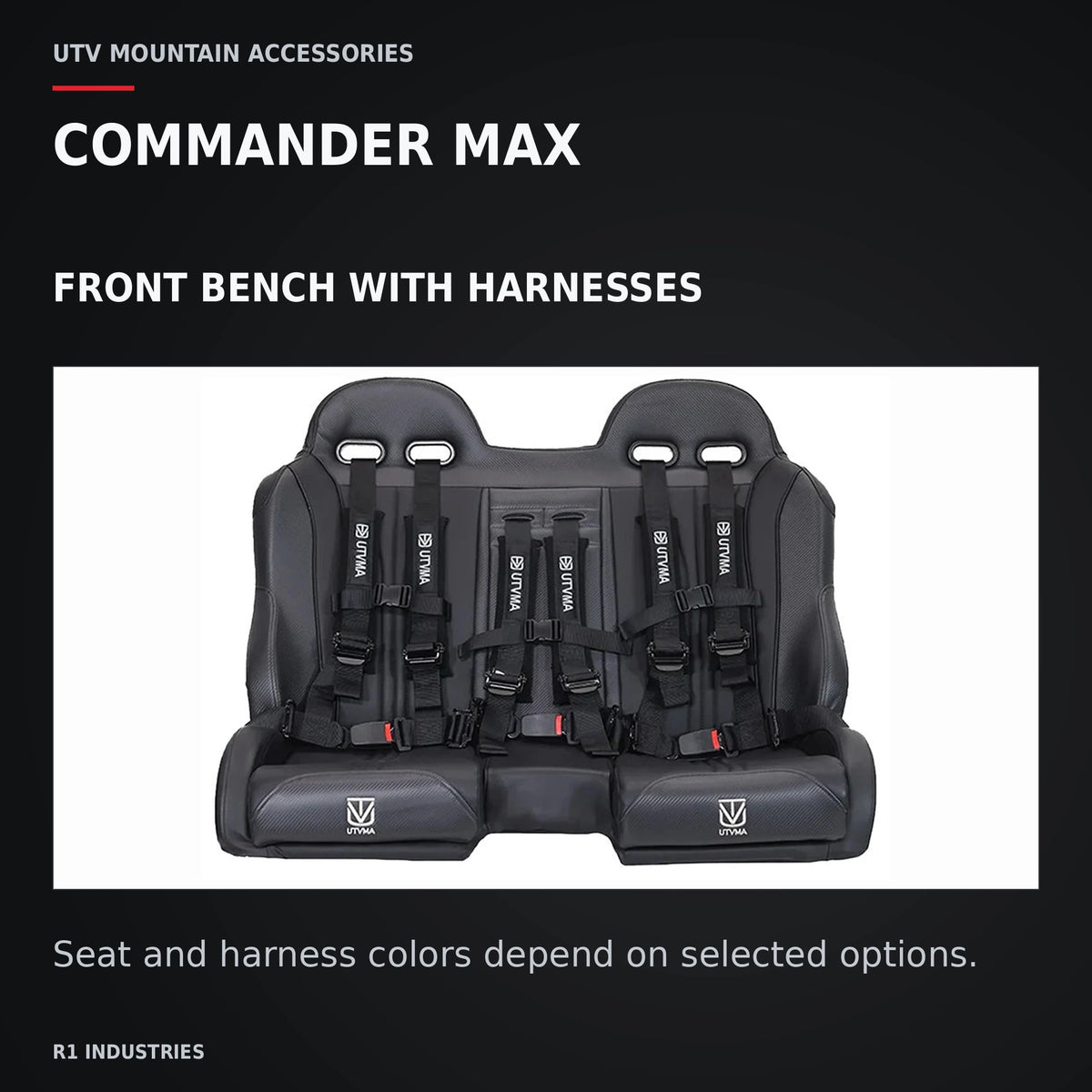UTVMA Commander MAX Front Bench with Harnesses (2021+) — COMMANDER MAX. FRONT BENCH WITH HARNESSES