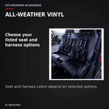UTVMA Commander MAX Front Bench with Harnesses (2021+) — ALL-WEATHER VINYL. Choose your listed seat and harness options