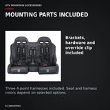 UTVMA Commander MAX Front Bench with Harnesses (2021+) — MOUNTING PARTS INCLUDED. Brackets, hardware and override clip included