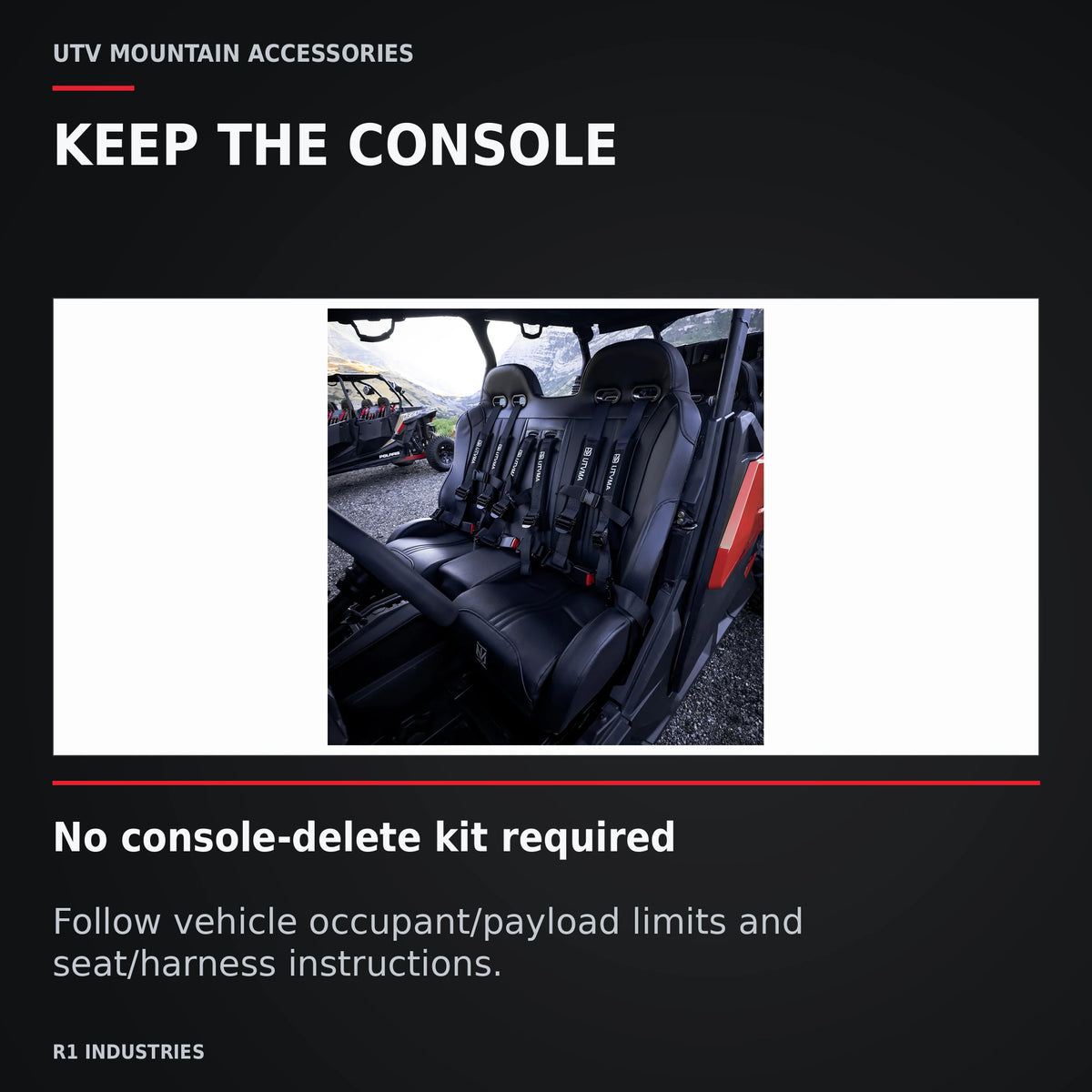 UTVMA Commander MAX Front Bench with Harnesses (2021+) — KEEP THE CONSOLE. No console-delete kit required