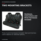UTVMA Wolverine RMAX 4 Compact Rear Bench with Harnesses (2025+) — TWO MOUNTING BRACKETS. Hardware, instructions and three harnesses included