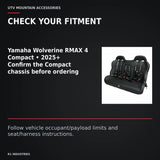 UTVMA Wolverine RMAX 4 Compact Rear Bench with Harnesses (2025+) — CHECK YOUR FITMENT. Yamaha Wolverine RMAX 4 Compact • 2025+; Confirm the Compact chassis before ordering