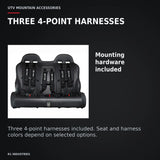 UTVMA Commander MAX Rear Bench with Harnesses (2021+) — THREE 4-POINT HARNESSES. Mounting hardware included