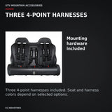UTVMA Maverick Sport MAX Rear Bench with Harnesses (2019+) — THREE 4-POINT HARNESSES. Mounting hardware included