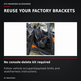 UTVMA Maverick Sport MAX Rear Bench with Harnesses (2019+) — REUSE YOUR FACTORY BRACKETS. No console-delete kit required