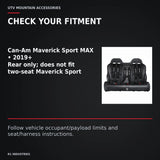 UTVMA Maverick Sport MAX Rear Bench with Harnesses (2019+) — CHECK YOUR FITMENT. Can-Am Maverick Sport MAX • 2019+; Rear only; does not fit two-seat Maverick Sport