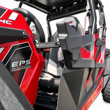 Polaris RZR door held open with an installed R1 Cab Cooler latch