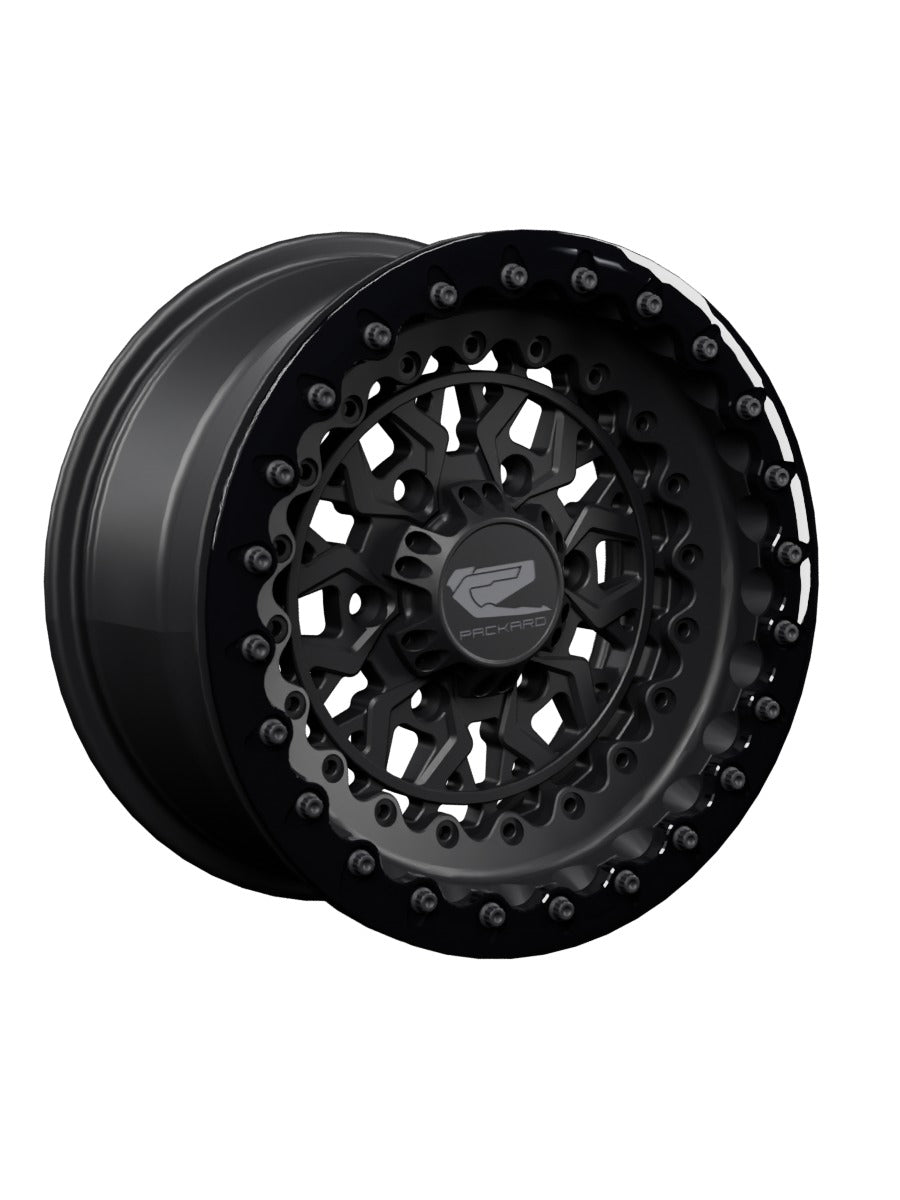 15″ Billet Aluminum Beadlock Wheel for Can-Am Maverick R (Packard Apollo Midnight) — manufacturer product photo