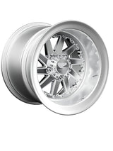 15″ Billet Aluminum Wheel for RZR Pro R (Packard Cyclone Polished Silver) — manufacturer product image