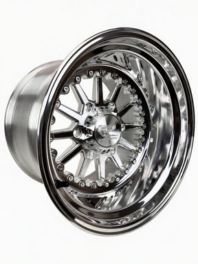15″ Billet Aluminum Wheel for Can-Am Maverick R (Packard Element Polished Silver) — manufacturer product image