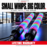 2-foot Fatty LED whips illuminated in full color — Lifetime Warranty