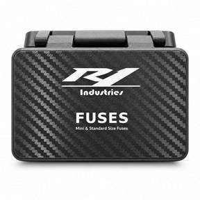 R1 Industries fuse kit storage case on white topography background