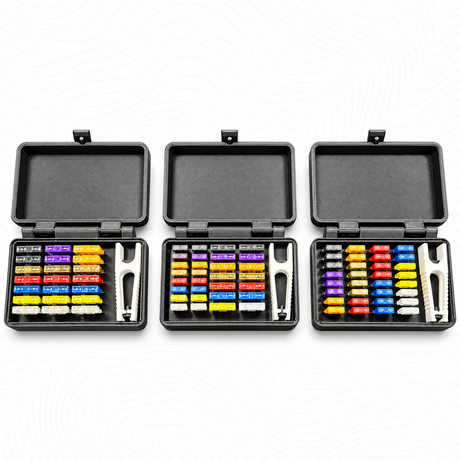 R1 Industries fuse kit storage case on white topography background