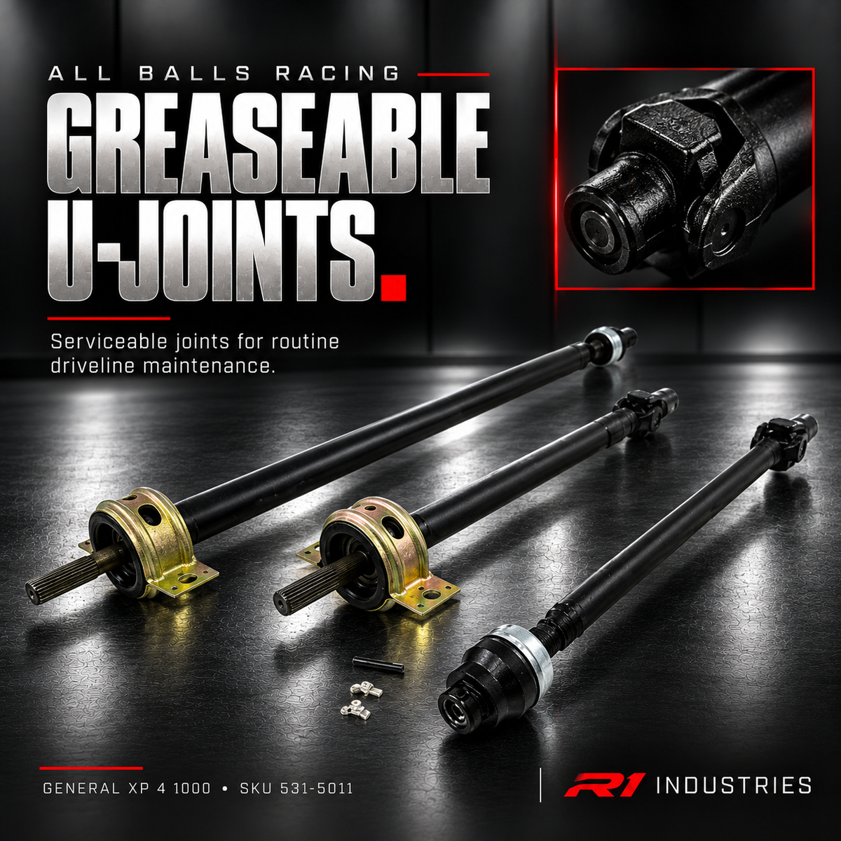 All Balls Racing General XP 4 1000 prop shaft — greaseable U-joints for driveline maintenance