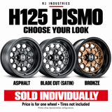 Hostile H125 wheel design and finish guide — sold individually; tires not included