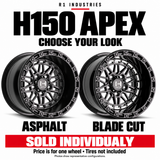 Hostile H150 wheel design and finish guide — sold individually; tires not included