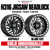 Hostile H316 wheel design and finish guide — wheels sold individually; tires not included