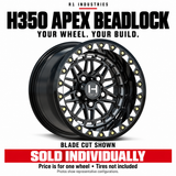 Hostile H350 wheel design and finish guide — wheels sold individually; tires not included