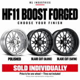 Hostile HF11 wheel design and finish guide — wheels sold individually; tires not included